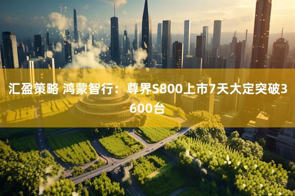 汇盈策略 鸿蒙智行：尊界S800上市7天大定突破3600台