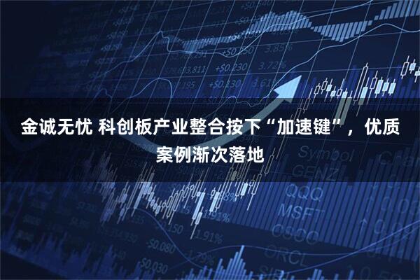 金诚无忧 科创板产业整合按下“加速键”，优质案例渐次落地