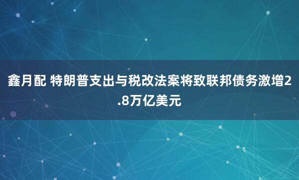 鑫月配 特朗普支出与税改法案将致联邦债务激增2.8万亿美元